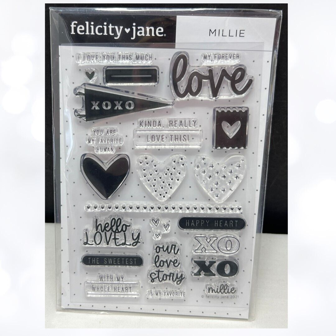 Felicity Jane MILLIE Love Valentines Day Hearts Journal Planner Rubber Stamps