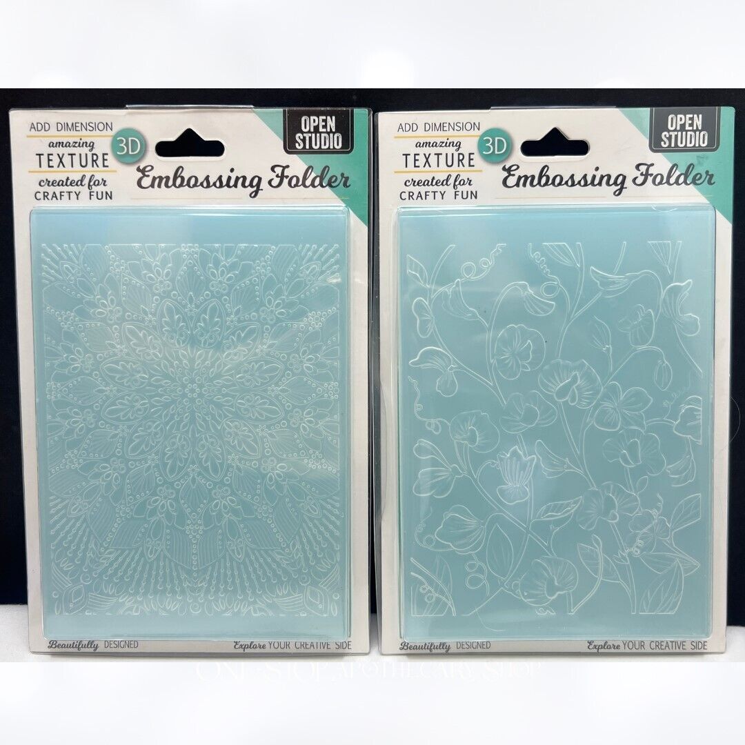 Memory Box BLOOMING SWEET PEA Mandala 3D Embossing Folders Set of 2