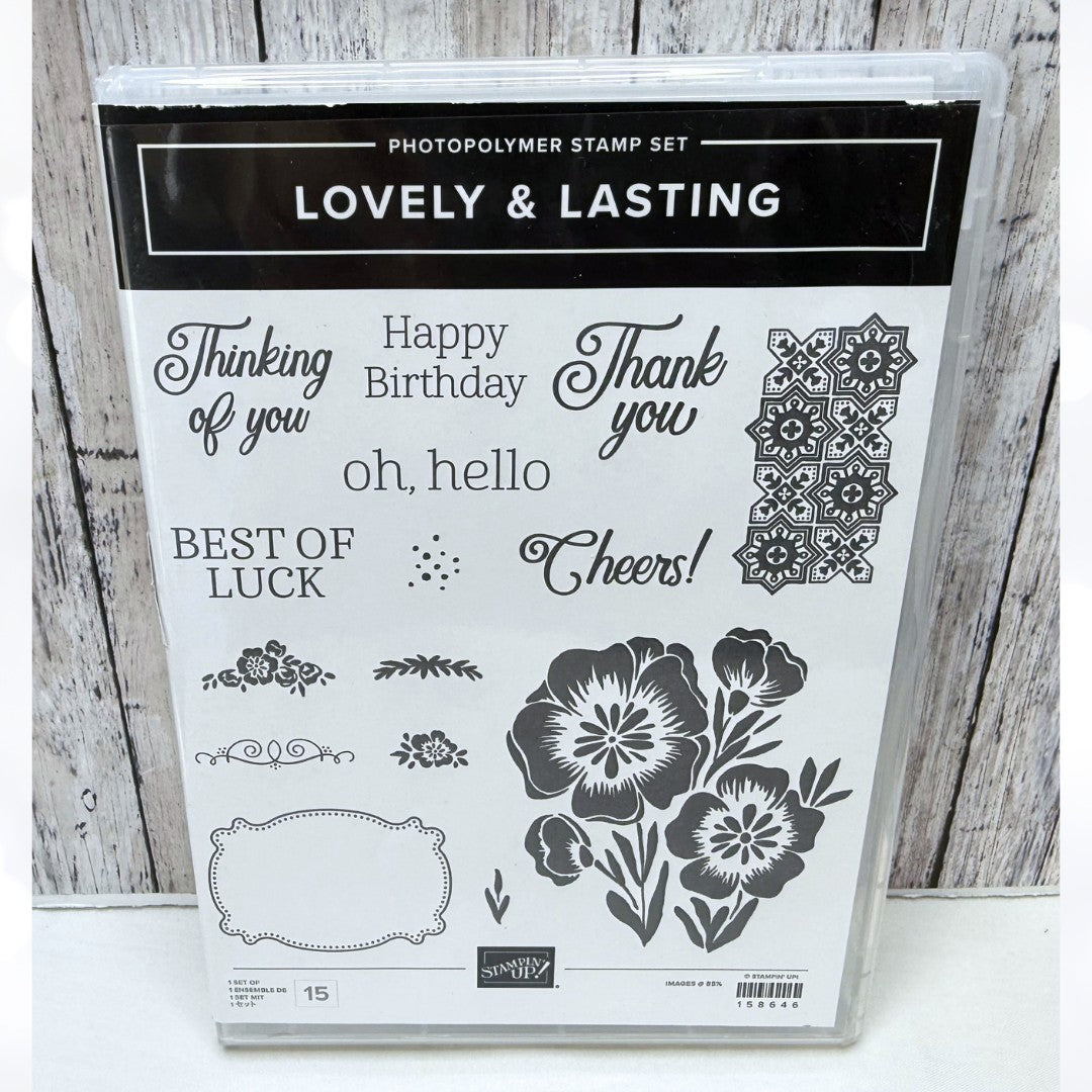 Stampin Up LOVELY & LASTING Floral Flowers Rubber Stamps
