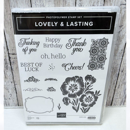 Stampin Up LOVELY & LASTING Floral Flowers Rubber Stamps