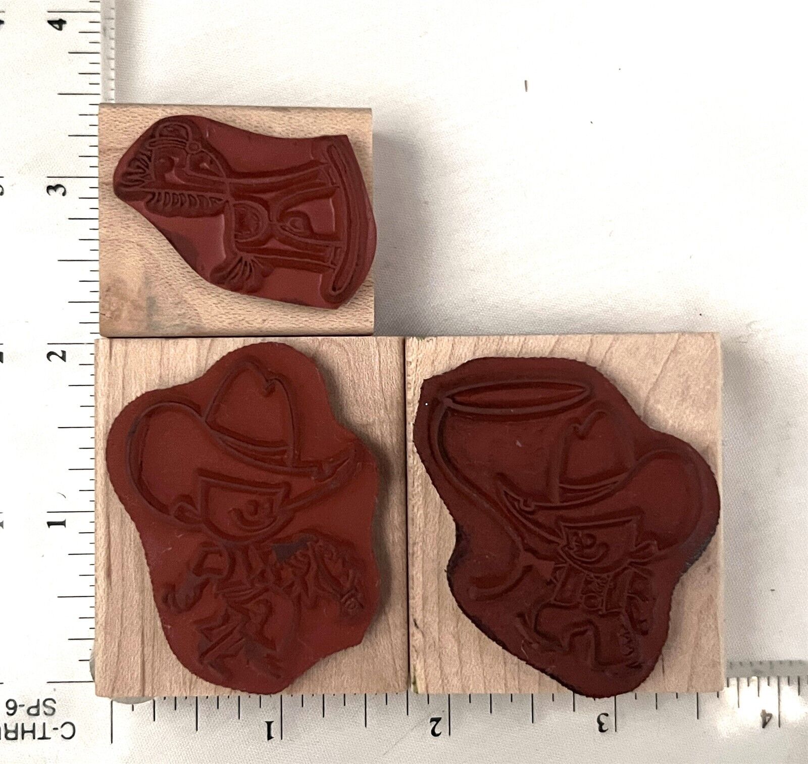 The Cats Pajamas COWBOY Horse Western Mini Rubber Stamps Lot of 3