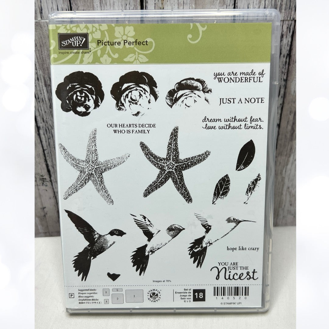 Stampin Up PICTURE PERFECT Starfish Hummingbird Rubber Stamps