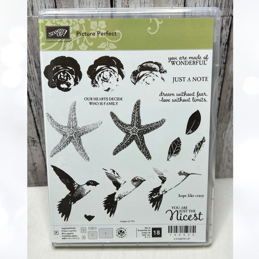 Stampin Up PICTURE PERFECT Starfish Hummingbird Rubber Stamps