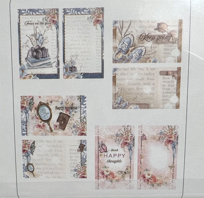 Asuka Studio DUSTY ROSE Planner Journal Cards Floral 6x6 Paper Ephemera Kit