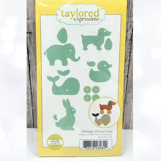 Taylored Expressions VINTAGE WOOD TOYS Baby Animals Dies