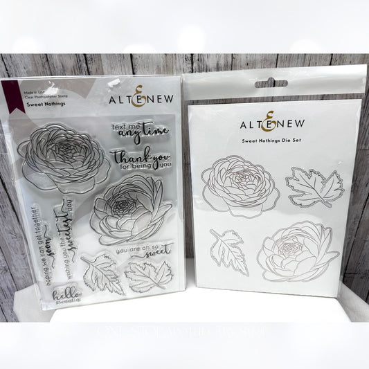 Altenew SWEET NOTHINGS Flowers Floral 6x8 Rubber Stamps Dies Rare