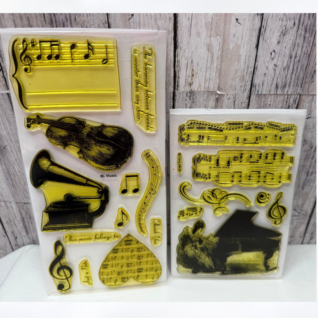 Stampendous VINTAGE MUSIC Piano Notes Rubber Stamps