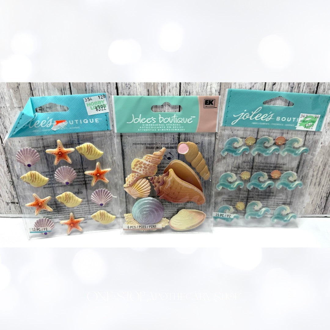 Jolee's Boutique NAUTICAL Fish Sea Ocean Crafting 3D Stickers Lot of 11