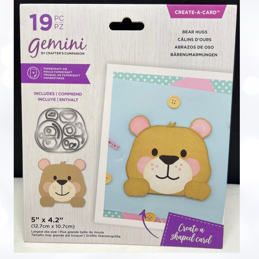 Gemini Create a Card BEAR HUGS Teddy Dies