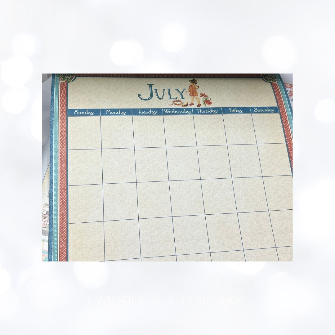 Graphic 45 CHILDREN'S HOUR 12x12 Calendar Paper Cardstock Chipboard Collection