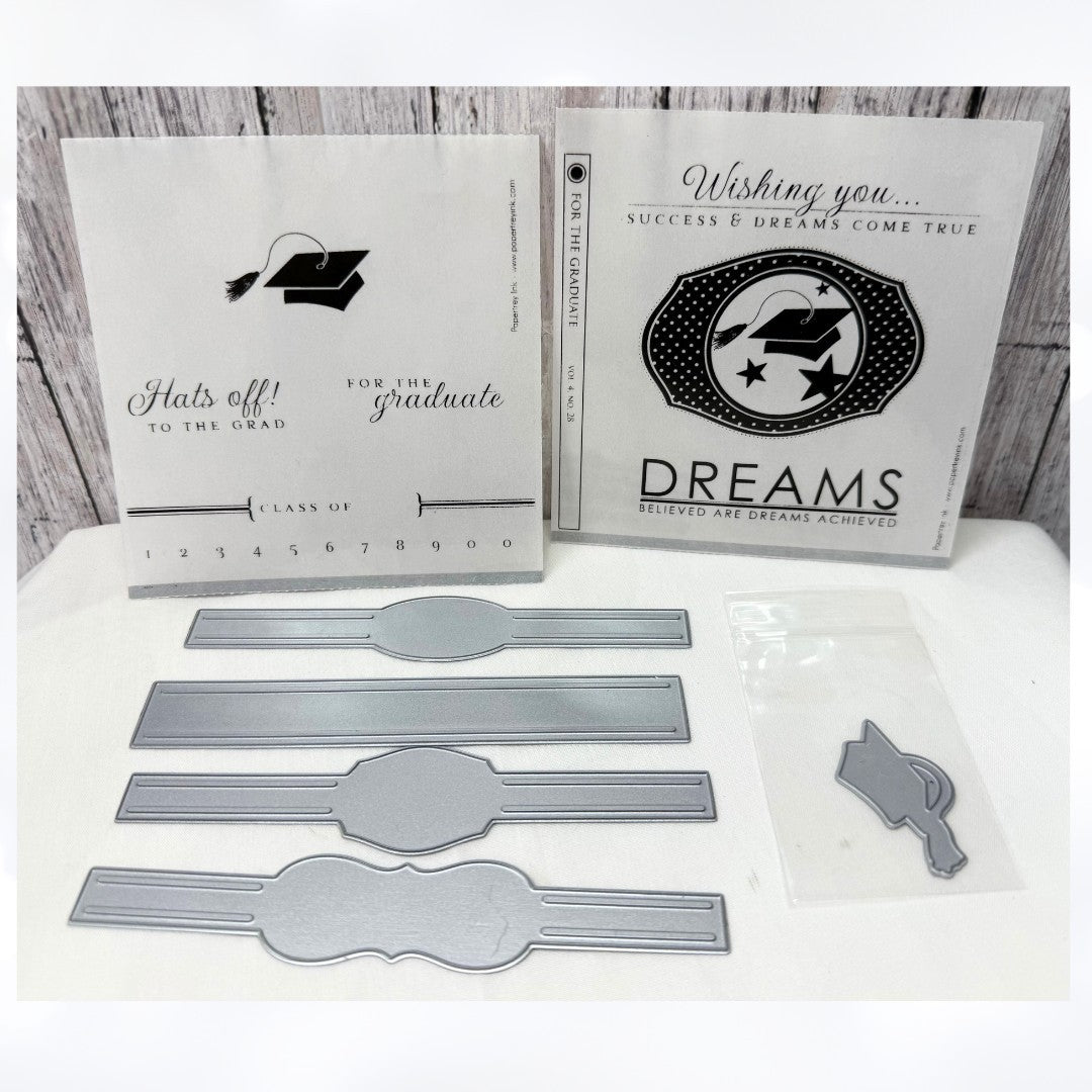 Papertrey Ink FOR THE GRADUATE Graduation Photo Finishers Rubber Stamps Dies