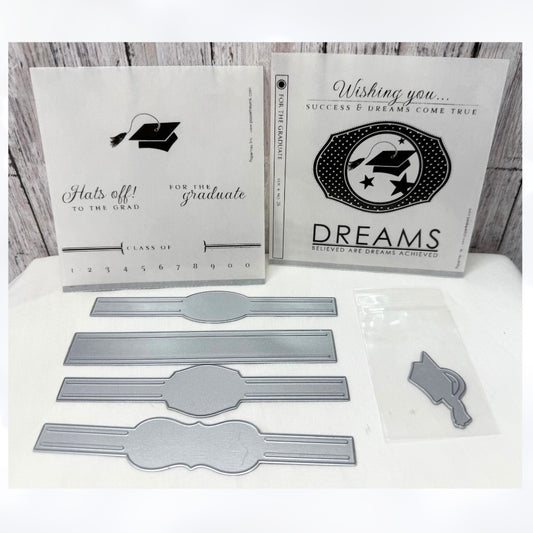 Papertrey Ink FOR THE GRADUATE Graduation Photo Finishers Rubber Stamps Dies