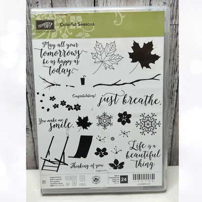 Stampin Up COLORFUL SEASONS Fall Summer Rubber Stamps