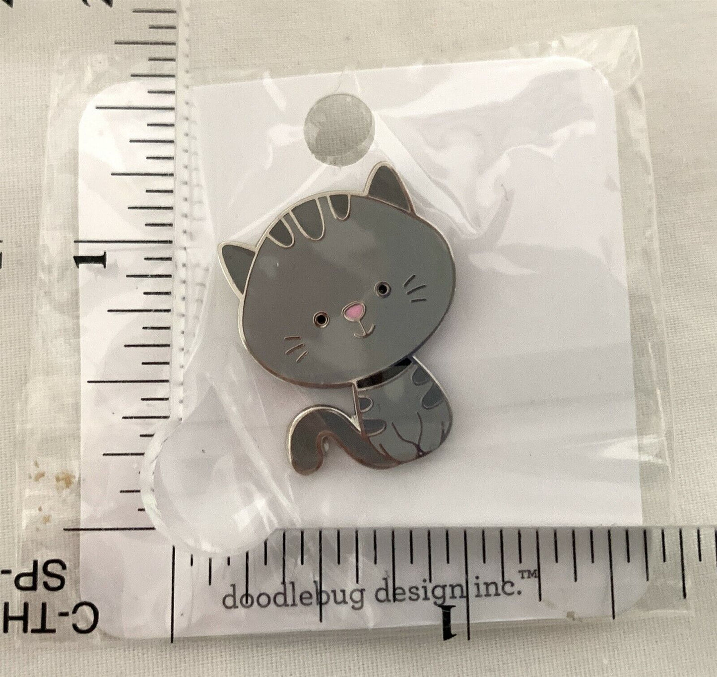 Doodlebug Design CAT  Kitty Kitten Enamel Pin Brooch NIP