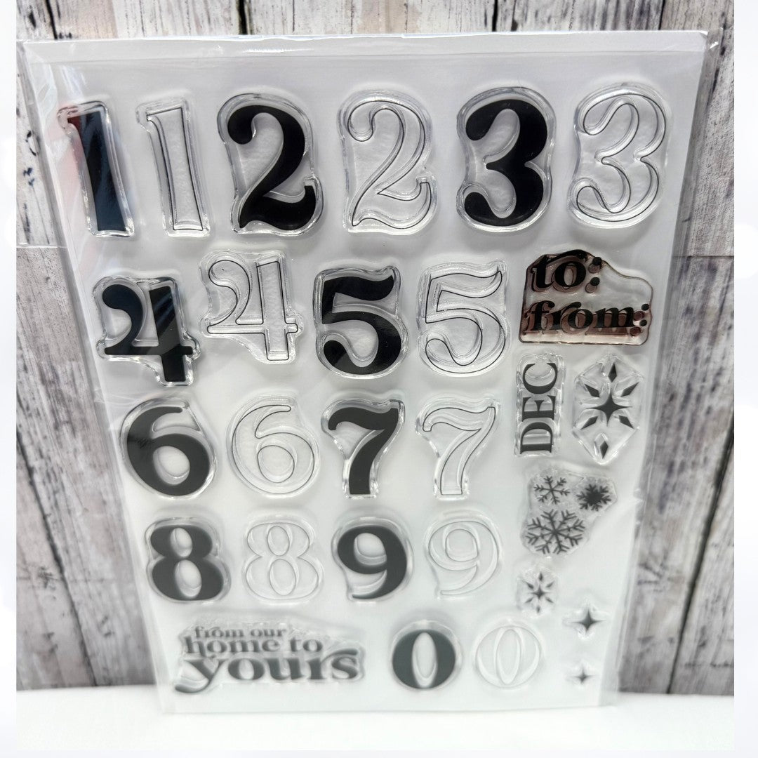 FROM OUR HOME TO YOURS Christmas Numbers Advent Calendar Rubber Stamps