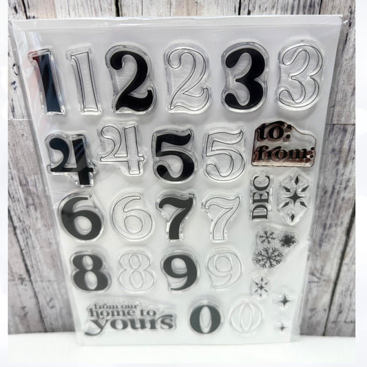 FROM OUR HOME TO YOURS Christmas Numbers Advent Calendar Rubber Stamps