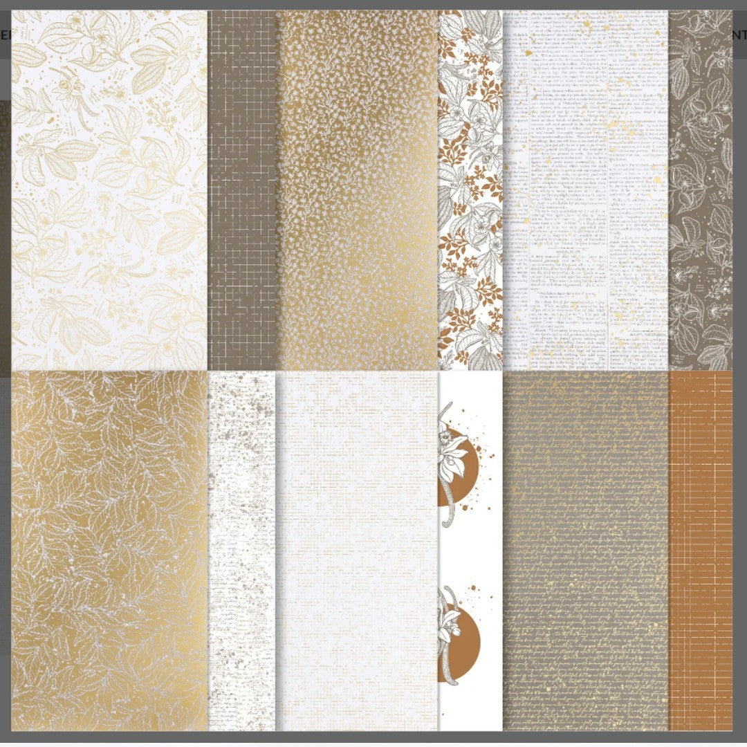 Stampin Up NATURE'S SWEETNESS Foil 12x12 DSP Cardstock Paper 12 Sheets