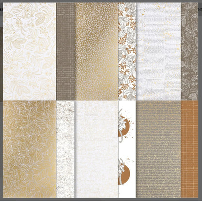 Stampin Up NATURE'S SWEETNESS Foil 12x12 DSP Cardstock Paper 12 Sheets