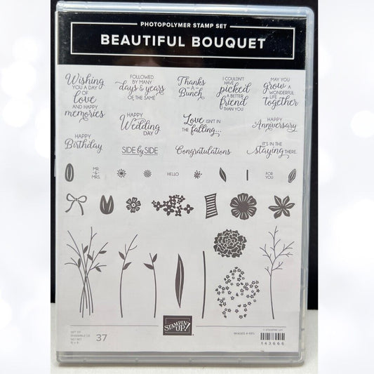 Stampin Up BEAUTIFUL BOUQUET Wildflowers Flowers Rubber Stamps