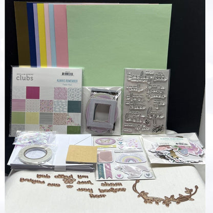 Spellbinders ALWAYS REMEMBER Card Making Kit of the Month Rubber Stamps Feb 2022