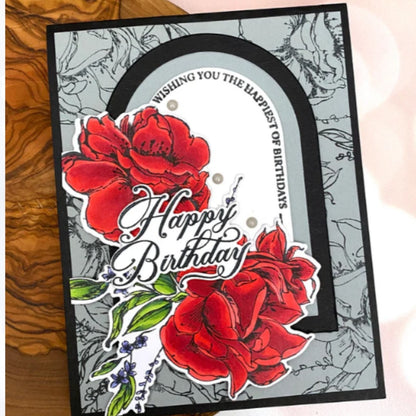 LDRS Designs BILLOWING BLOSSOMS Flowers Rubber Stamps Dies