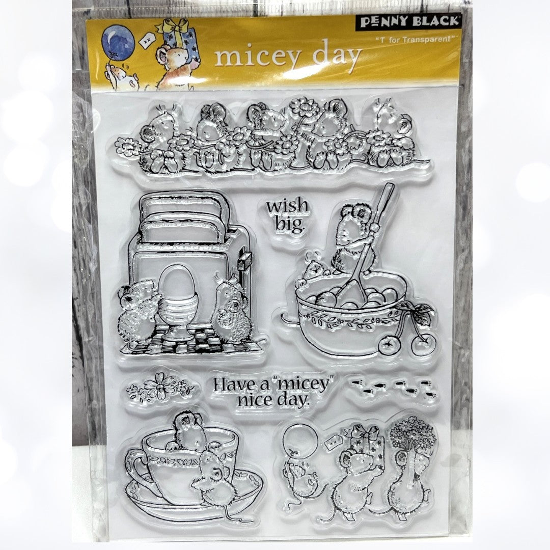 Penny Black MICEY DAY Mice Mouse Margaret Sherry Rubber Stamps