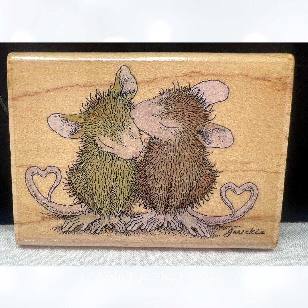 House Mouse TAILS OF TRUE LOVE Mice Valentines Day Heart Rubber Stamp