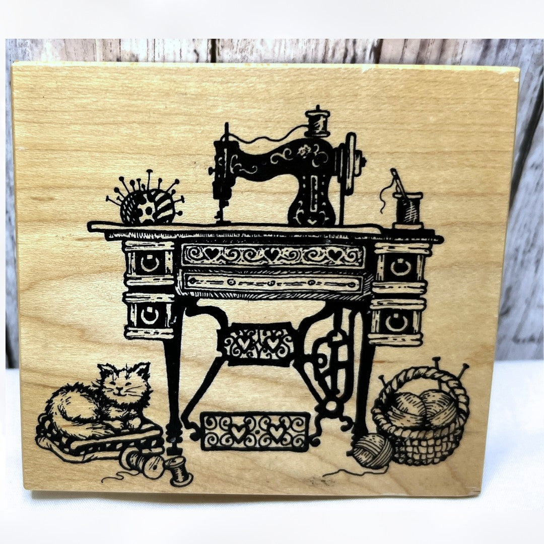 PSX ANTIQUE SEWING MACHINE Vintage Sew K-1463 Rubber Stamp