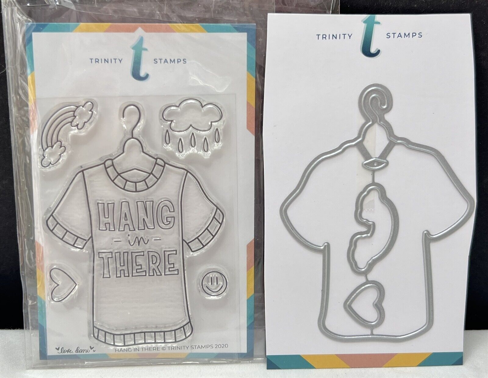 Trinity Stamps HANG IN THERE Tshirt Shirt Fashion Rubber Stamps Dies Set