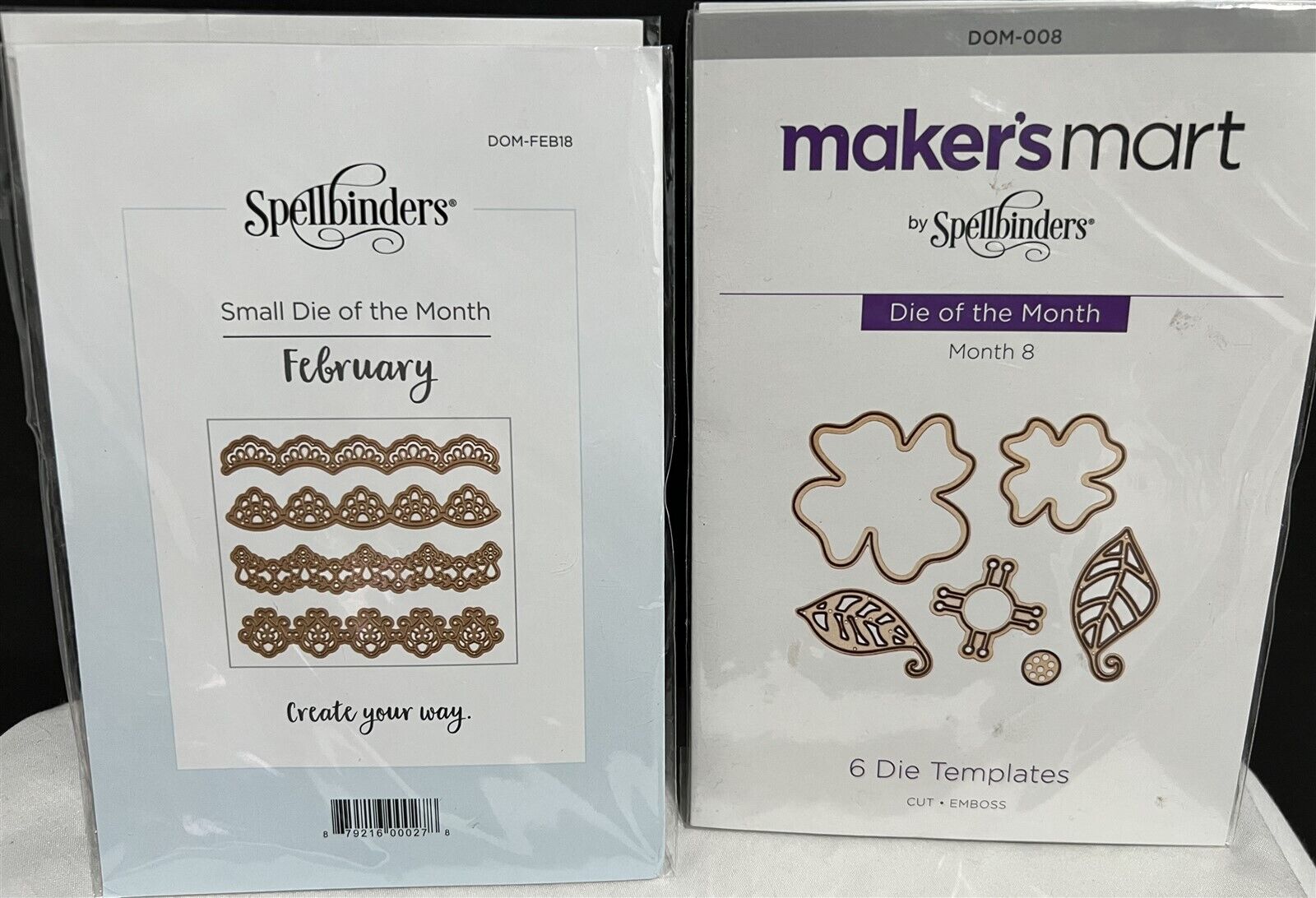 Spellbinders Makers Mart Dies of the Month Hearts Borders Lot of 4