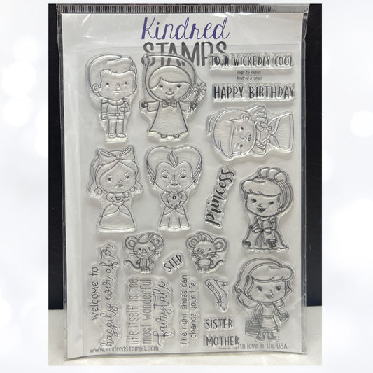 Kindred Stamps RAGS TO RICHES Cinderella Disney Princess Rubber Stamps