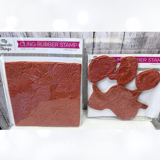 My Favorite Things ROSES ALL OVER Poppy Fresh Cut Flowers Rubber Stamps