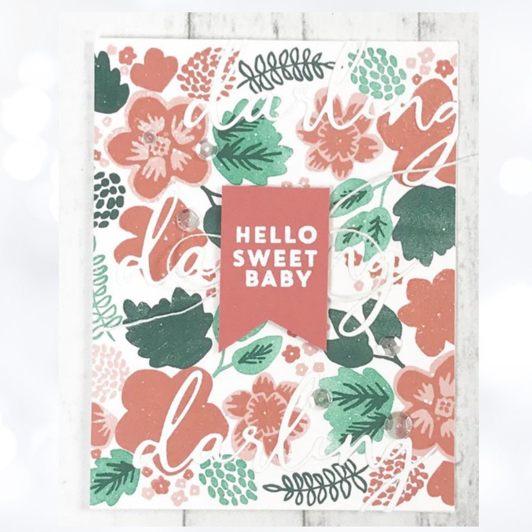 Concord & 9th FLOWER PATCH Darling Petals Turnabout Background Rubber Stamps