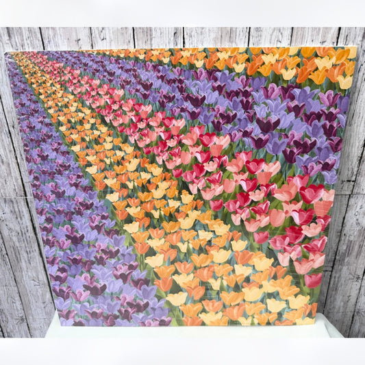 Stampin Up FLOWERING FIELDS 12x12 Tulips Spring Flowers Paper Cardstock DSP