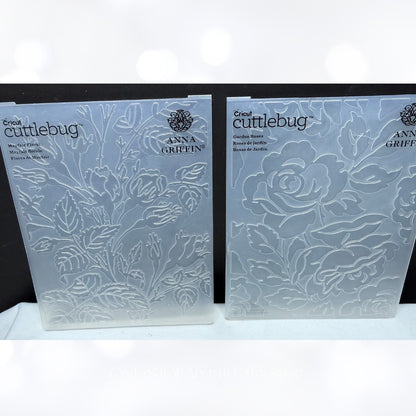 Anna Griffin JULIET MAYFAIR Flowers Garden Embossing Folders Lot of 4