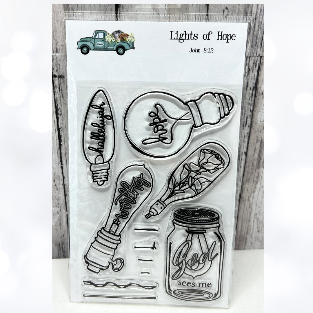 By the Well 4 God LIGHTS OF HOPE Religious  Bible Journaling Rubber Stamps