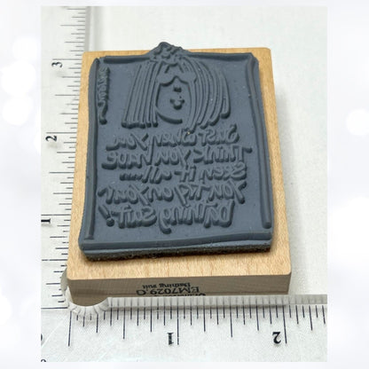 American Art Stamps EMERSON Quillin Bathing Suit Funny Rubber Stamp