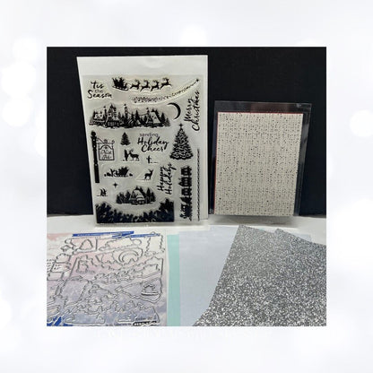 My Monthly Hero Arts Kit CHRISTMAS Snowscape October 2022 Rubber Stamps Dies