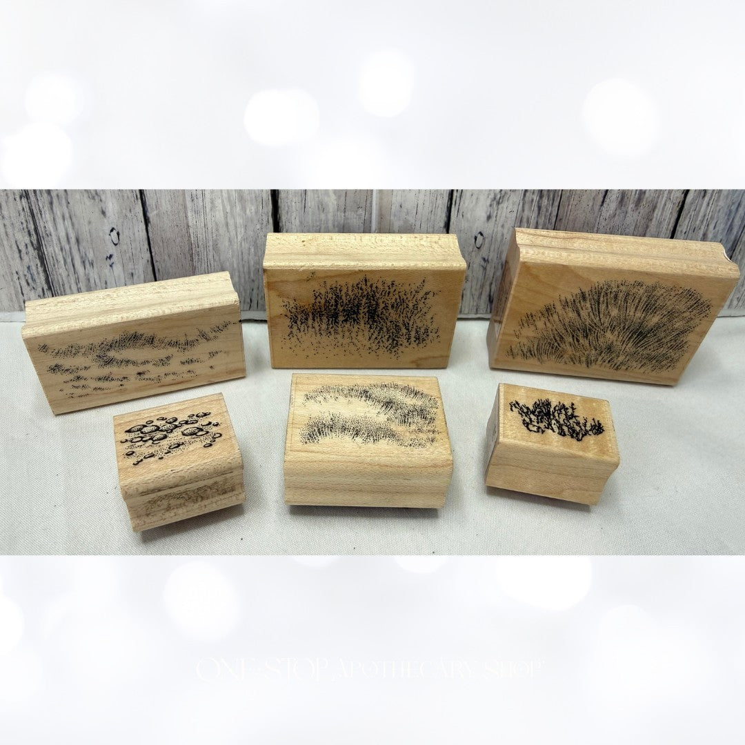 Stampscapes GRASS Sedge Filler Bush Pebbles Landscape Nature Rubber Stamps Lot
