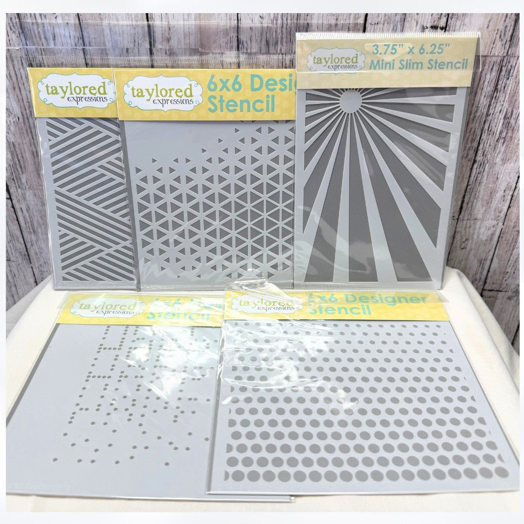 Taylored Expressions STENCILS Happy Criss Cross Sunray Lot of 5