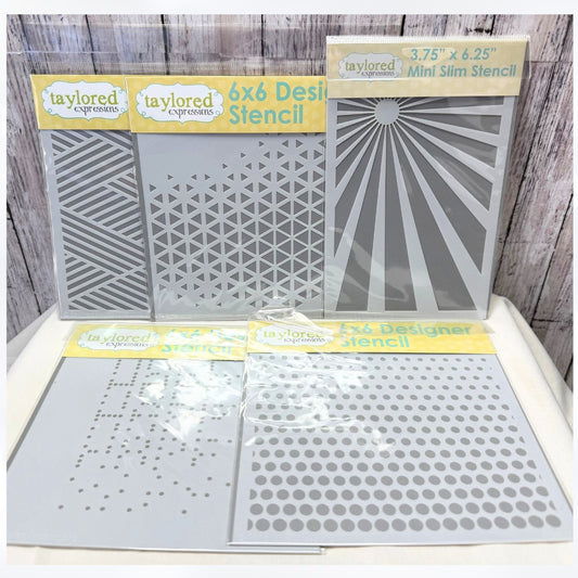 Taylored Expressions STENCILS Happy Criss Cross Sunray Lot of 5