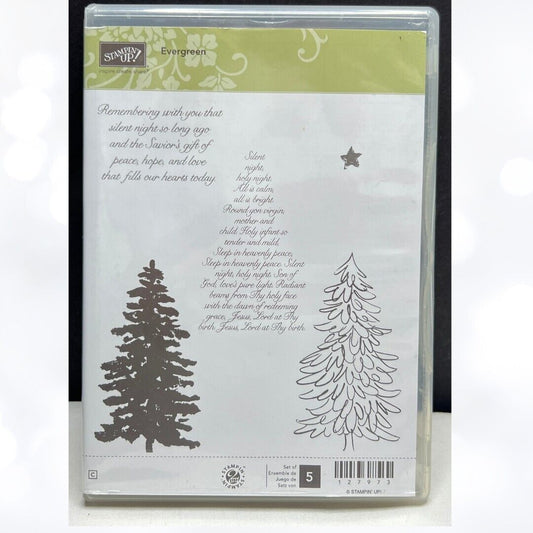 Stampin Up EVERGREEN Christmas Trees Rubber Stamps AS IS**