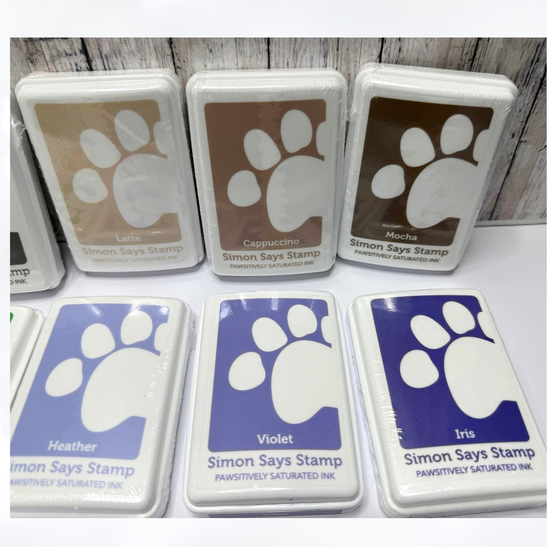 Simon Says Stamp INK PADS Pawsitively Saturated Dye Stamp Pads Lot of 17