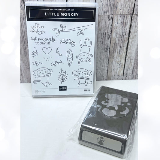 Stampin Up LITTLE MONKEY Jungle Monkey Builder Rubber Stamps Punch