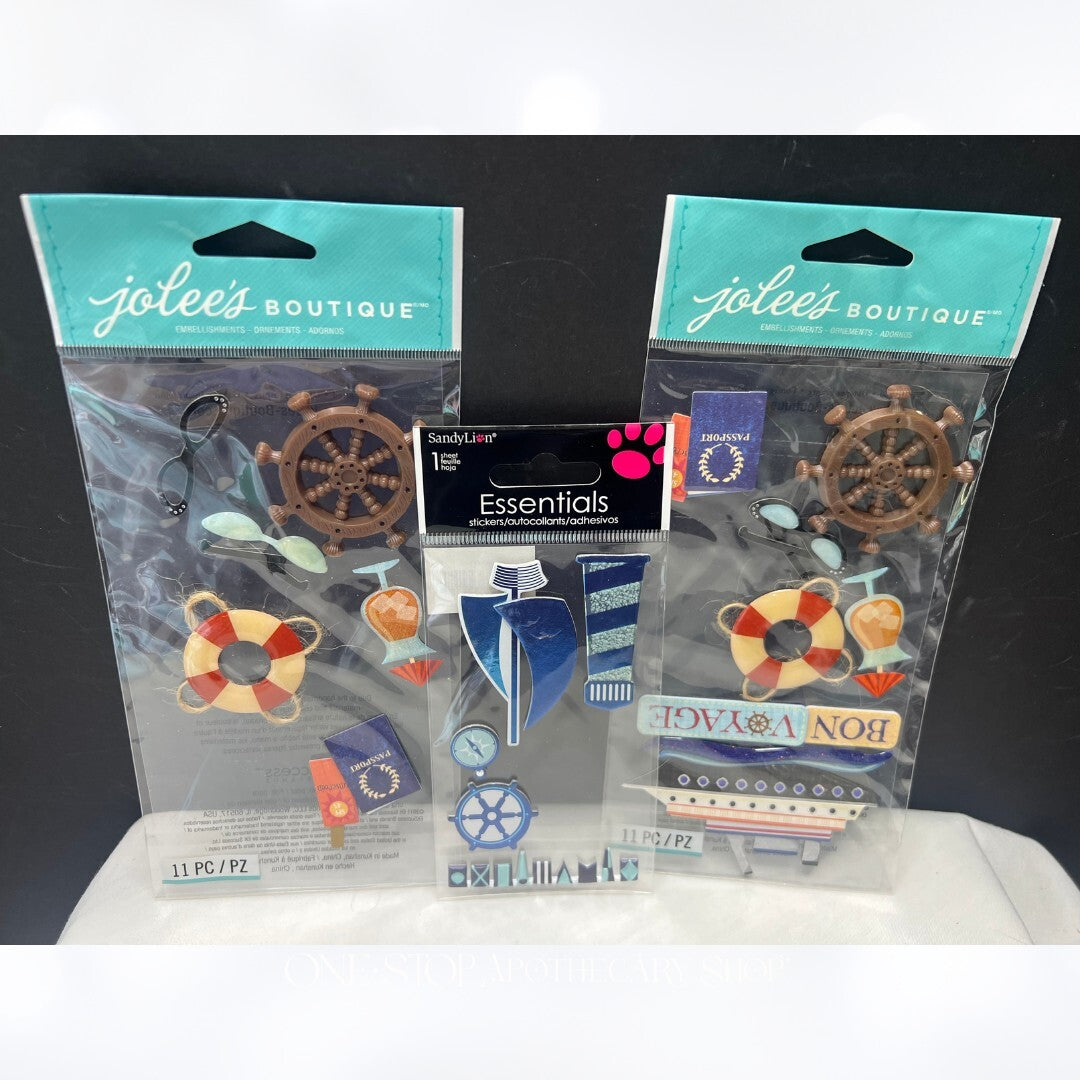 BEACH Vacation Ocean Craftin 3D Stickers Embellishments Lot of 30