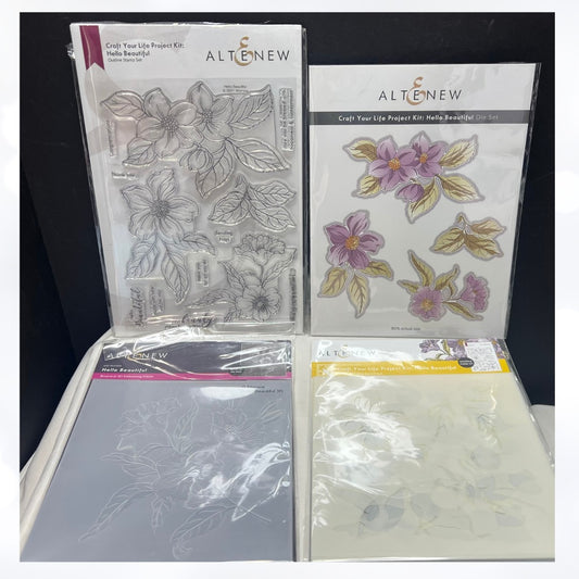 Altenew HELLO BEAUTIFUL Rubber Stamps Dies Stencils Folder Craft Your Life Kit