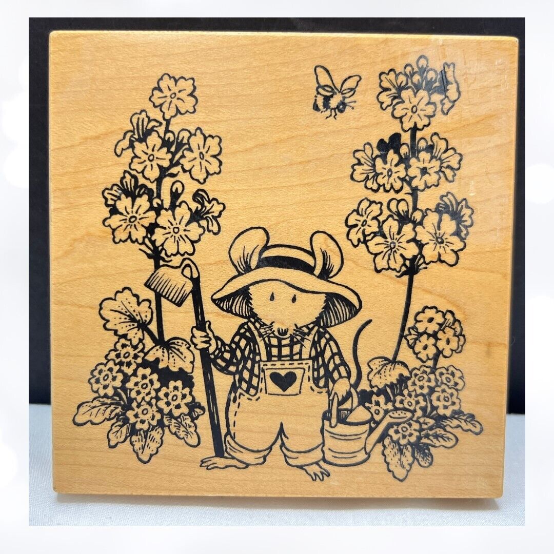 PSX Sugar & MICE GARDENER Mouse K-2676 Rubber Stamp