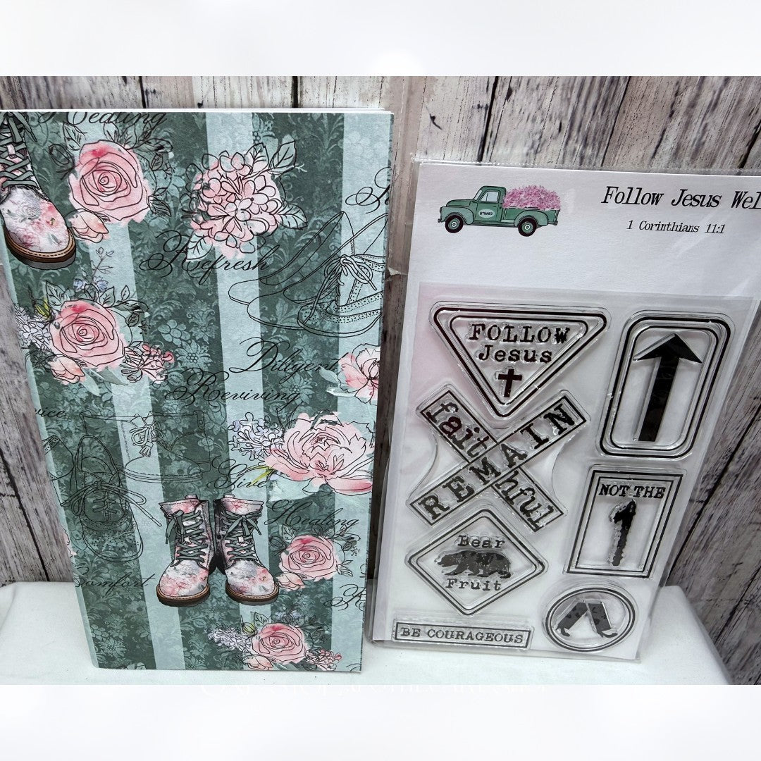 By the Well 4 God FOLLOW JESUS WELL Bible Journaling Rubber Stamps & Journal