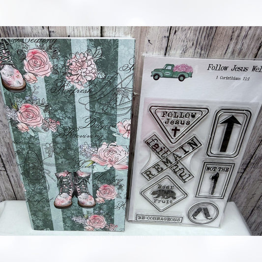 By the Well 4 God FOLLOW JESUS WELL Bible Journaling Rubber Stamps & Journal