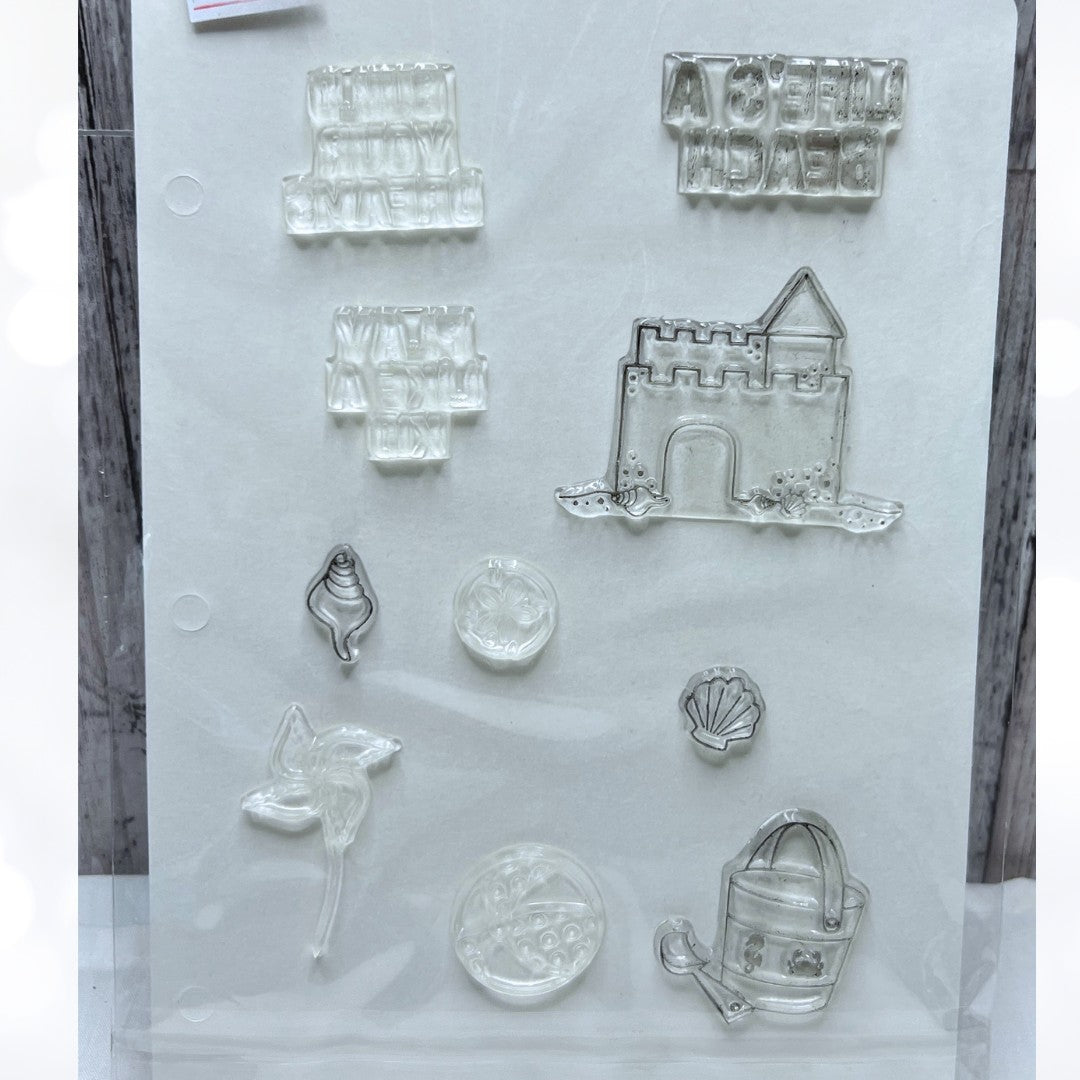 Gina K Designs LIFE'S A BEACH Sandcastle Rubber Stamps